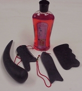 Bian Stone Gua Sha Tool Kit with Moxa Oil