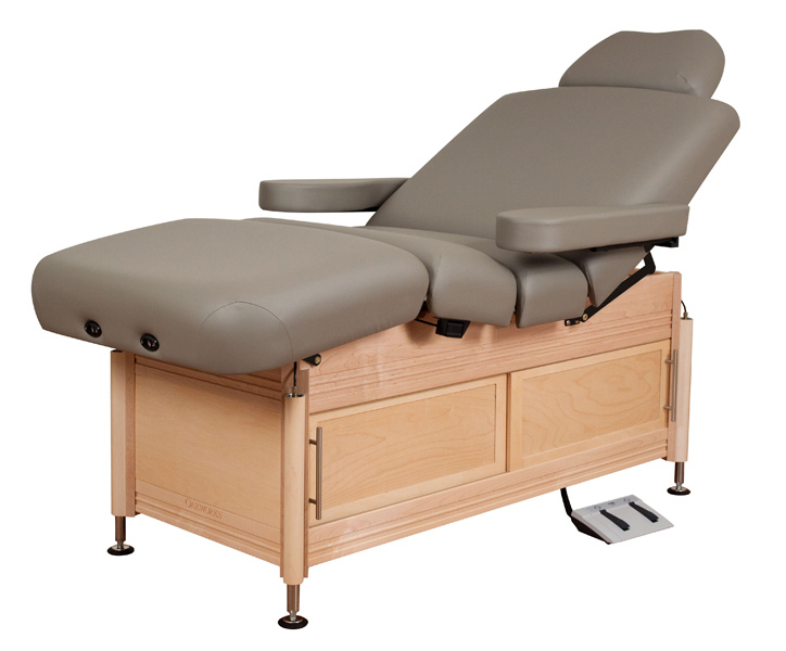 clinician electric hydraulic lift assist salon top oak works table