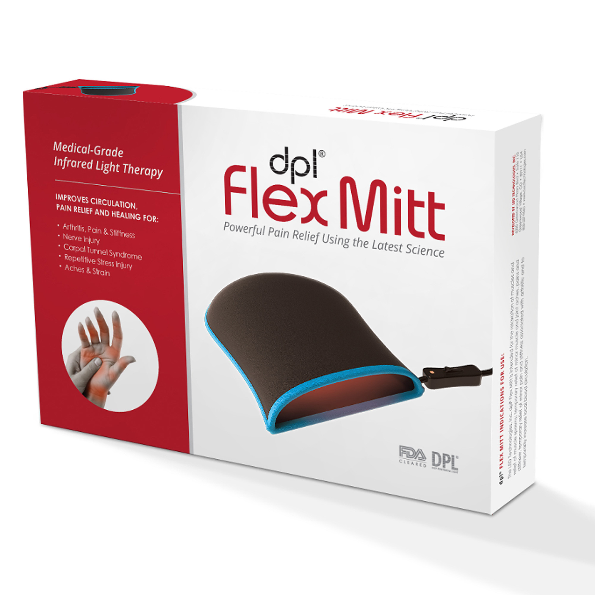 Flex Mitt Pain Relief LED Light Therapy LAMPS Infrared, Moxa