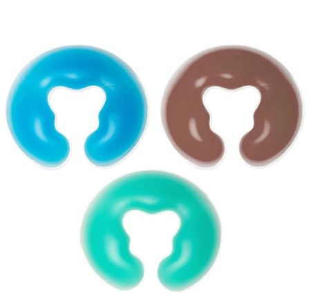 Soft Silicone SPA Gel U Shaped Crescent Pillow Brown Face Rest