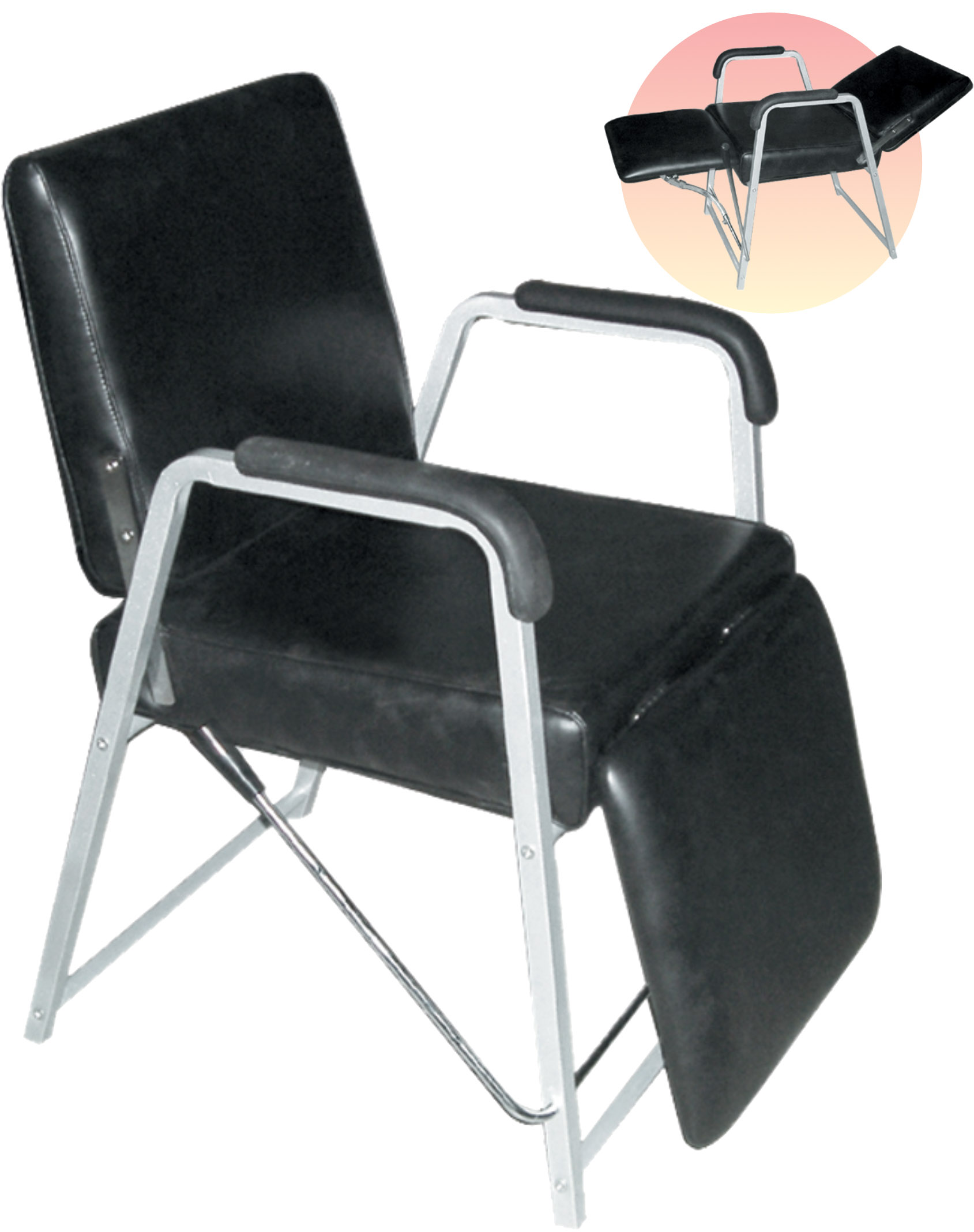 Classic Reclining Shampoo Chair with Adjustable Back and Leg Rest