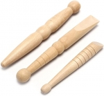 Set of 3 Traditional Thai Wooden Massage Sticks