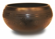 Large Singing Bowl in 2 Tone Black Finish