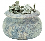 Floral Carved Smudge Pot