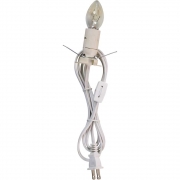 Electric Cord & Bulb with White fixture