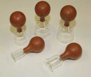 Glass Cupping Set with Rubber Bulb - 5 piece/set