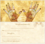 Chakra Hands Non-Folded Gift Certificates - 12 Pack