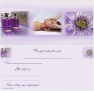 Purple Spa Images Non-Folded Gift Certificates - 12 Pack