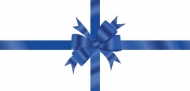Blue Bow Non-Folded Gift Certificates - 12 Pack