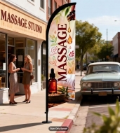Massage Feather Flag with Pole