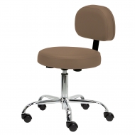 Earthlite Rolling Pneumatic Stool with Back Support - Standard Height
