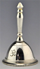 Om Symbol Silver Plated Altar Bell