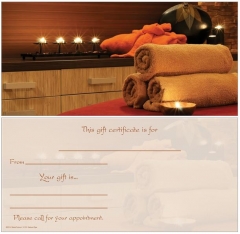 Natural Spa Non-Folded Gift Certificates - 12 Pack