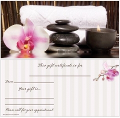 Orchid and Stones Non-Folded Gift Certificates - 12 Pack