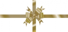Gold Bow Non-Folded Gift Certificates - 12 Pack