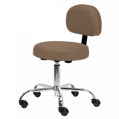 Earthlite Rolling Pneumatic Stool with Back Support - Low Height
