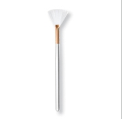 Medium Fan Brush with Clear Handle & Shiny Gold Ferrule; 6 1/2 inch