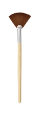 Fan Brush with Bamboo Handle & Matte Silver Ferrule; 7.1 inch