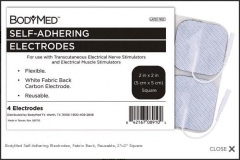 BodyMed Electrodes Fabric Backed Self Adhering 2 x 2 - 4 /PK - 6 PKS