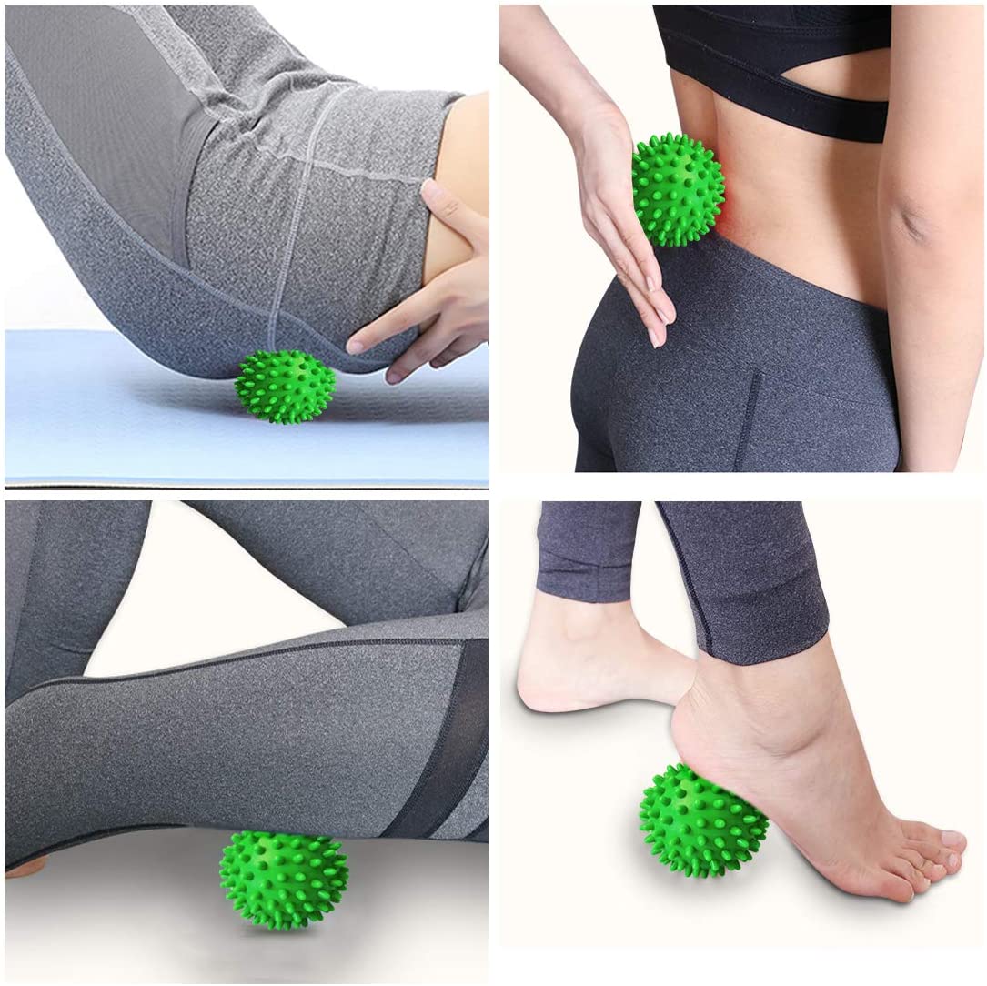 Spiky Massage Balls Soft Firm Set of 2 Massage Hand Tools Therapist