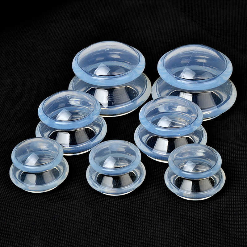 7 Piece Clear Silicone Cupping Set - Silicone Rubber Cupping Cups